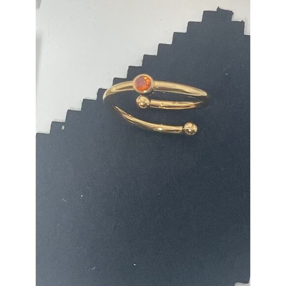 Abbott Lyon Birthstone November Orange Ring Yellow Gold 18kt Plated - Picture 4 of 6